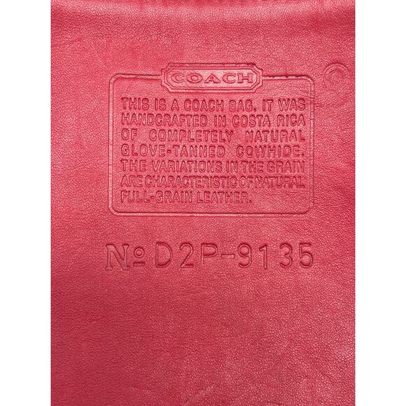 Vintage Old Coach Legacy Red Leather Hippie Flap Bag 9135 made in Costa Rica - Picture 4 of 4